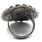 Old Pawn Navajo Turquoise Cluster Ring Sz 7 Sterling Native Vintage