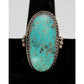 Navajo Kingman Turquoise Statement Ring Sz 9 Sterling Silver R Yazzie