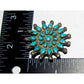 Old Pawn Zuni Petit Point Turquoise Cluster Brooch Pin Sterling Silver