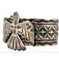 Vintage Navajo Men Thunderbird Cuff Bracelet Sterling Silver 60g