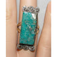 Navajo Kingman Turquoise Pyrite Matrix Ring Sz 6 Sterling Silver Selena Warner