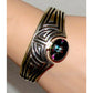 Navajo Sterling Silver Mystic Topaz Native American Cuff Bracelet C. Johnson