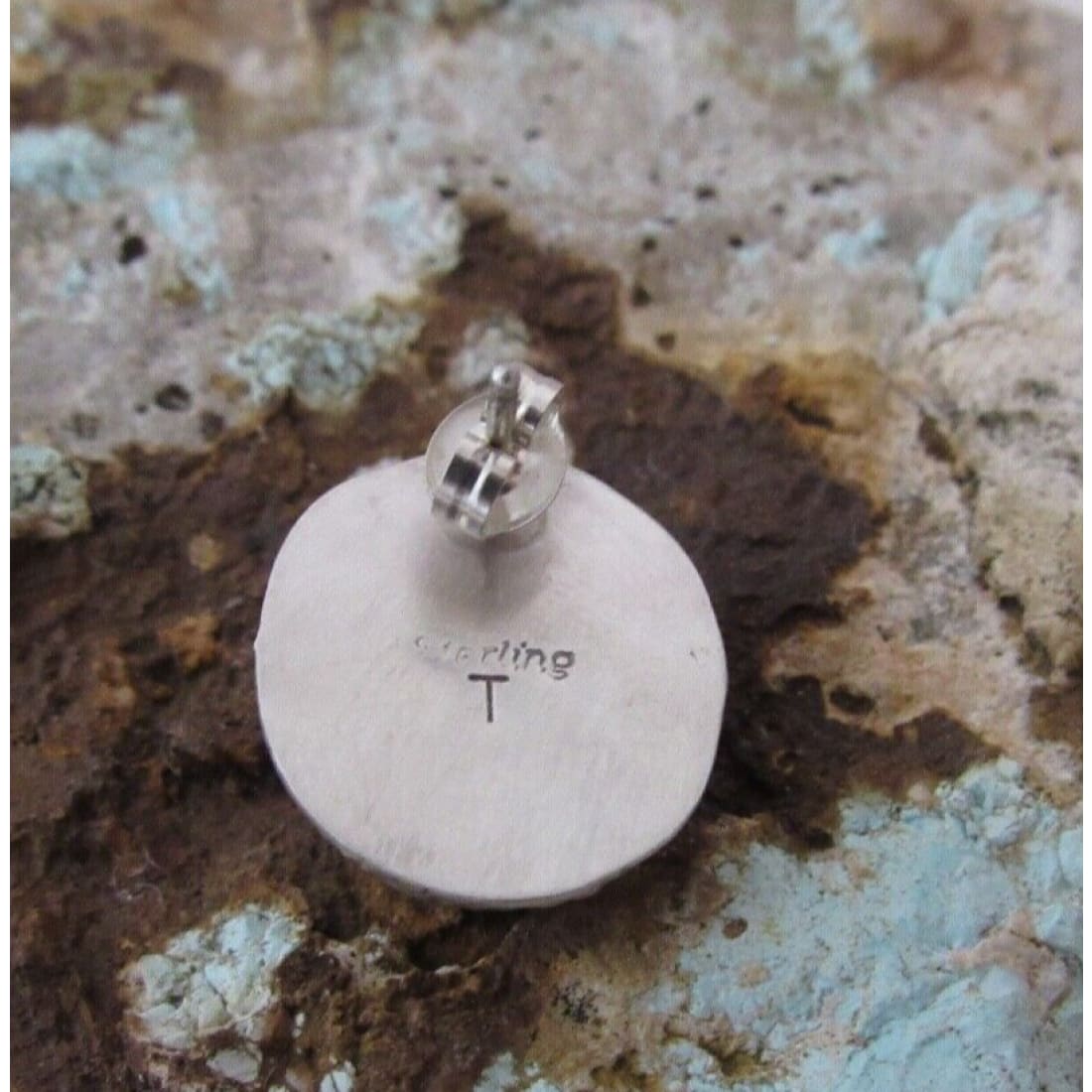 Navajo Golden Hills Turquoise Post Earrings Sterling Silver Tim Yazzie