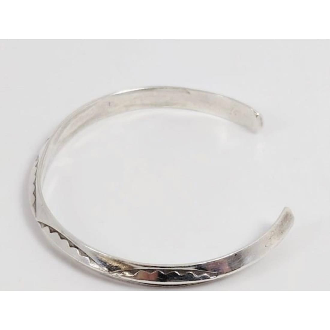 Old Pawn Navajo Carinated Stacker Cuff Bracelet Ingot Sterling Silver