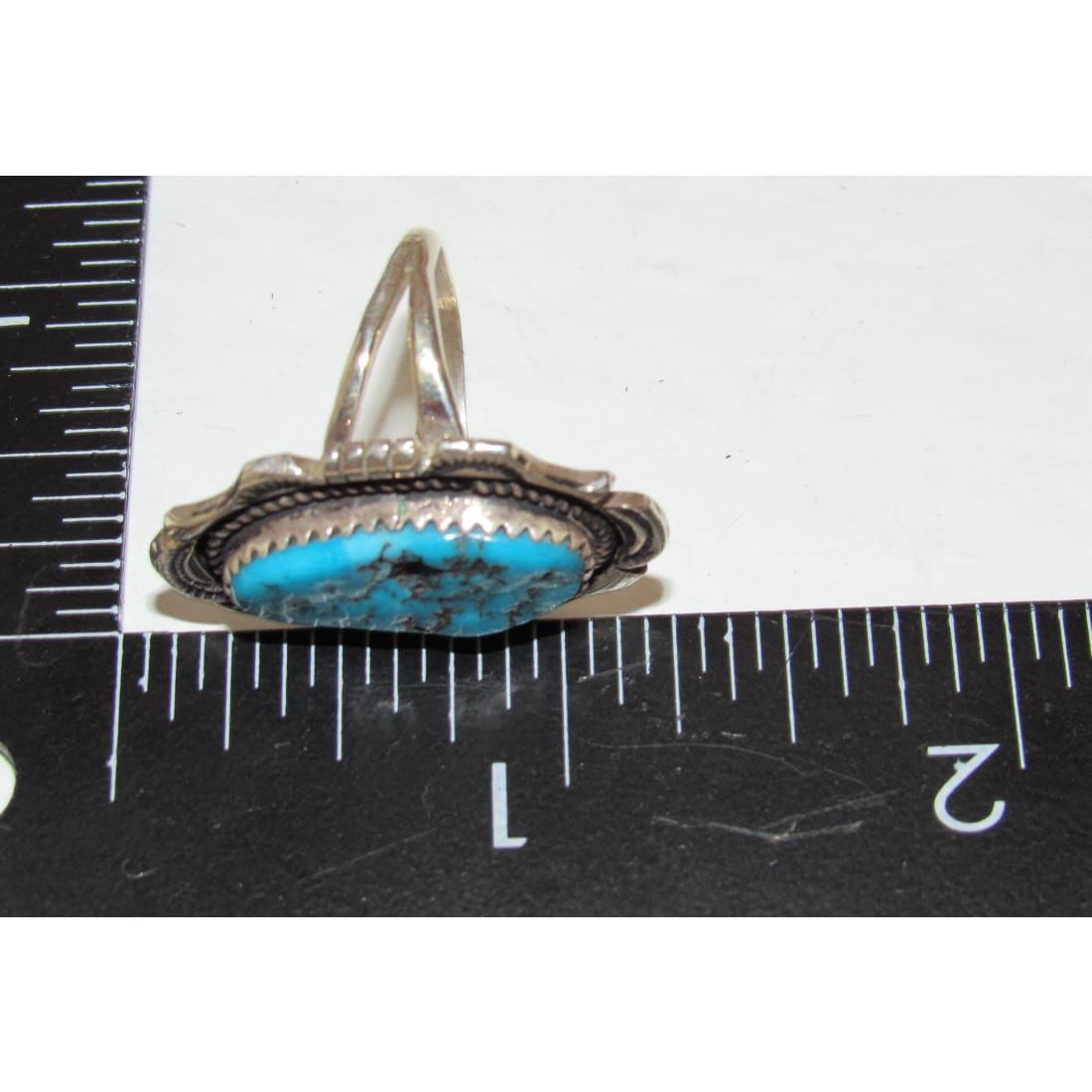 Navajo Kingman Turquoise Ring Sz 6.5 Sterling Silver Native American Signed