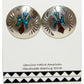 Navajo Earrings Peyote Bird Design Turquoise Coral Inlay J.Yazzie