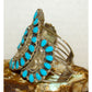 Navajo Turquoise Cluster Sterling Silver Cuff Bracelet D. Wauneka