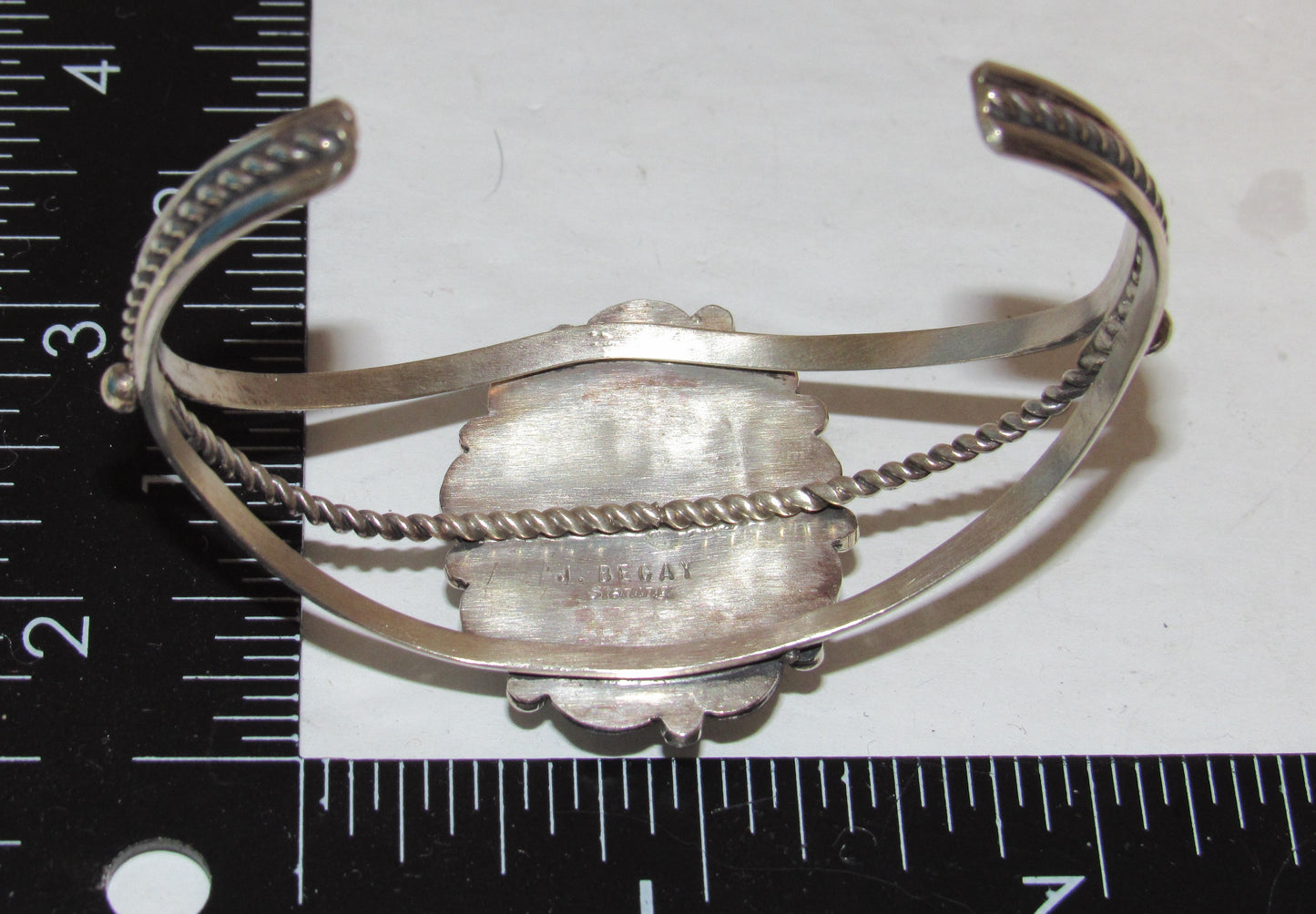 Navajo Royston Turquoise Sterling Cuff Bracelet J Begay