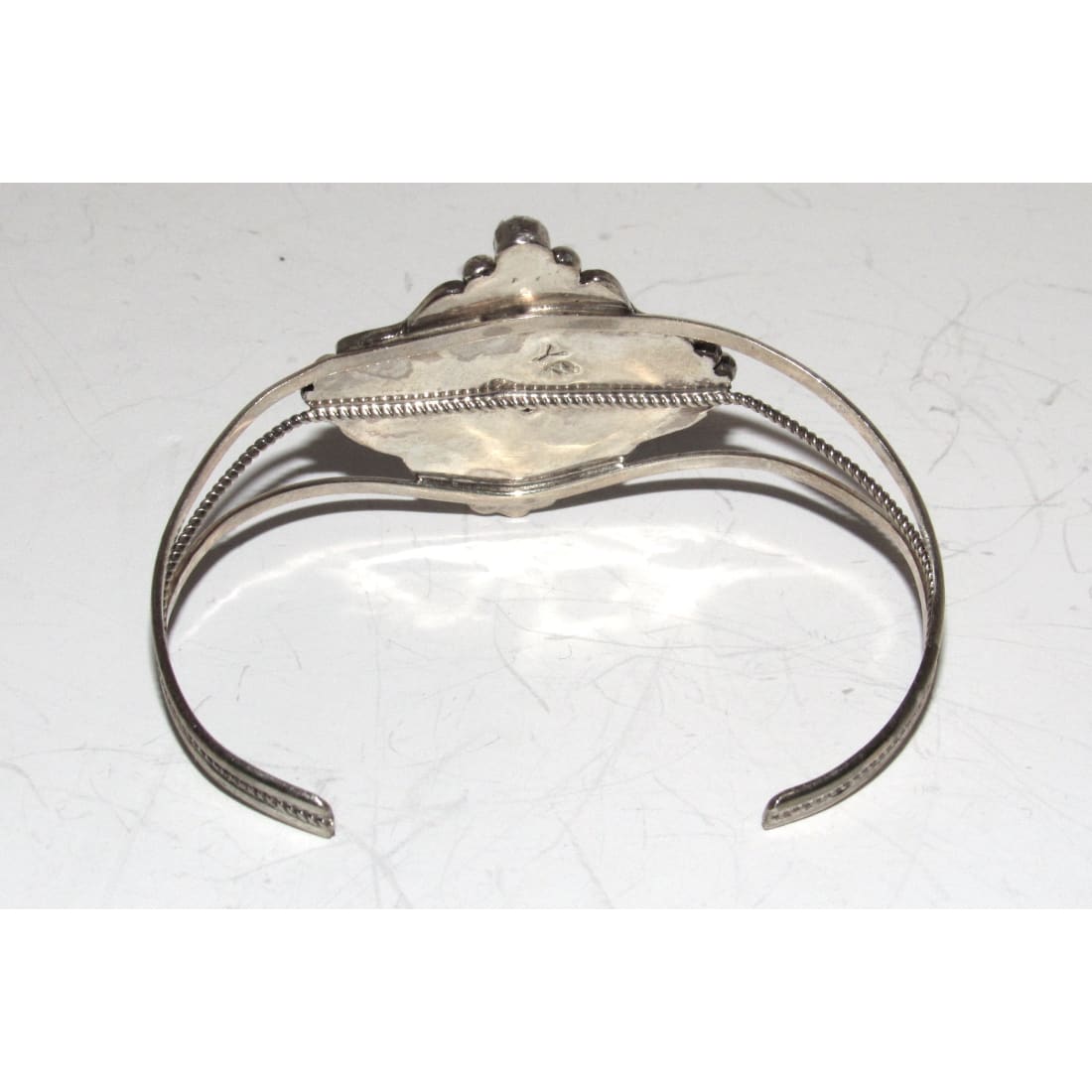 Navajo Cuff Bracelet Onyx Turquoise Sterling Silver Native American S. Yazzie