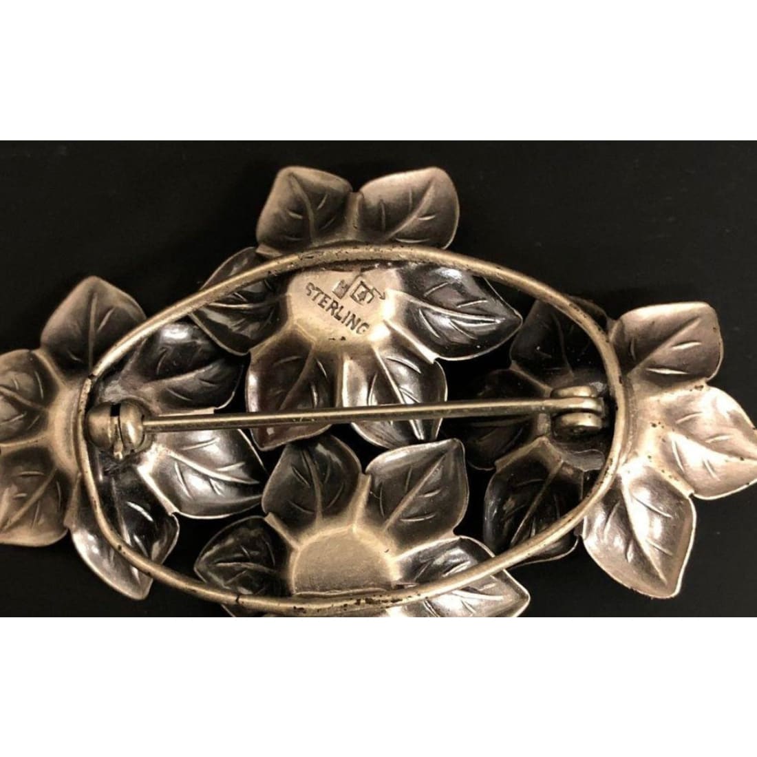 Rare Bell Trading Post Sterling Silver Turquoise Flower Brooch