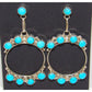 Zuni Snake Eye Turquoise Dangle Earrings Sterling Silver Native American