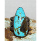 Vintage Navajo Blue Royston Turquoise Ring Size 10 Sterling Silver R Vandiver