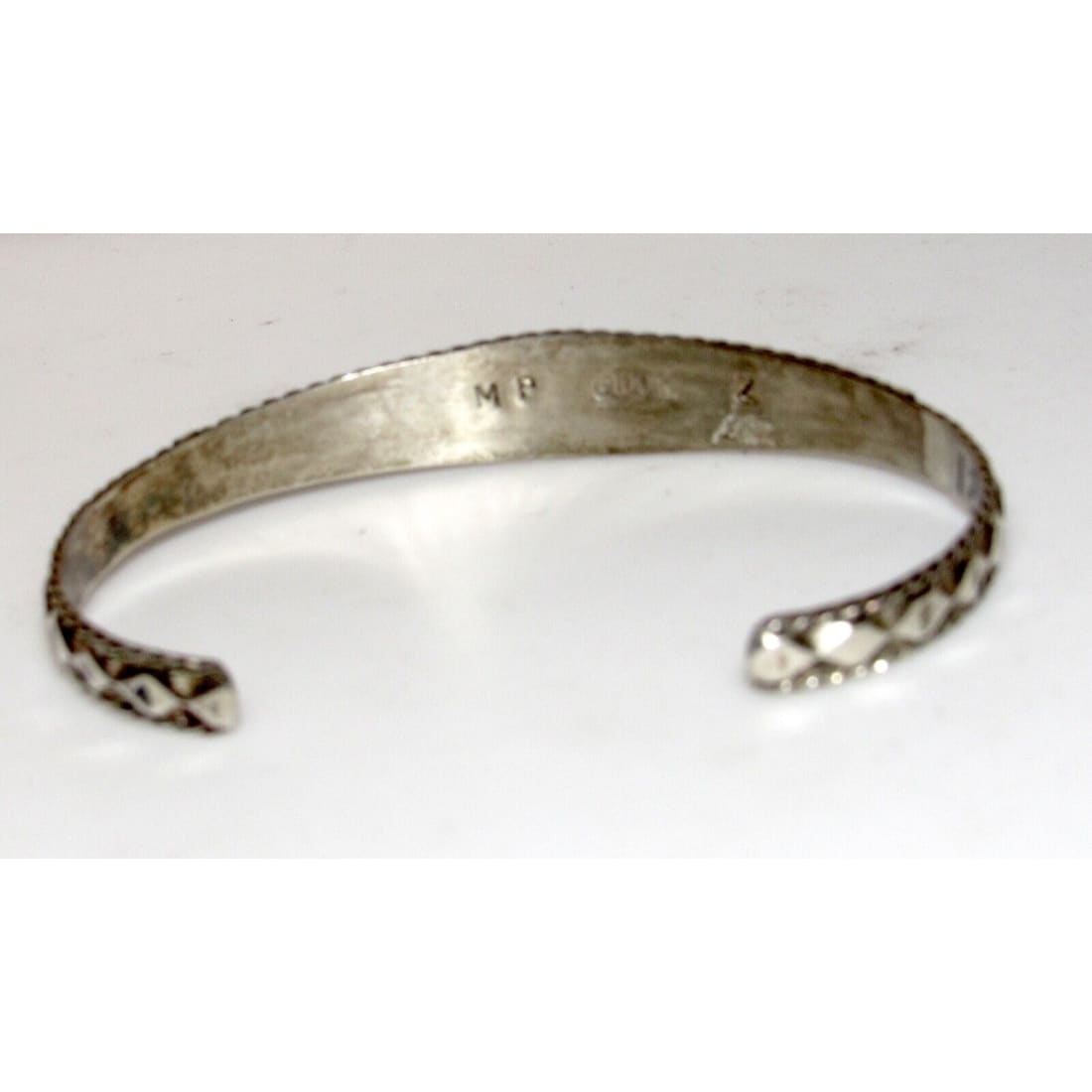 Zuni Turquoise Bracelet Inlay Sterling Native American Signed Stacker