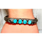 Vintage Navajo Kingman Turquoise Stacker Cuff Bracelet Sterling Silver
