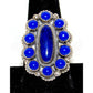 Navajo Lapis Lazuli Cluster Ring Size 10 Sterling Silver Native American