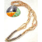 Old Pawn Santo Domingo Kewa Shell Turquoise Silver Heishi Necklace