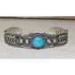 Navajo Blue Royston Turquoise Sterling Stacker Cuff Bracelet Ingot Bennie Ramone