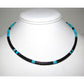 Navajo Rolled Jet & Turquoise Heishi Choker Necklace Native American 16"L
