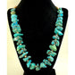 Old Pawn Navajo Turquoise Nugget & Melon Shell Heishi Bead Necklace