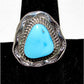 Navajo Blue Royston Turquoise Ring Size 9 Sterling Silver Signed
