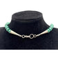 Signed Vintage Larry Curley Navajo Heavy 95g Sterling Box Bead & Malachite Necklace