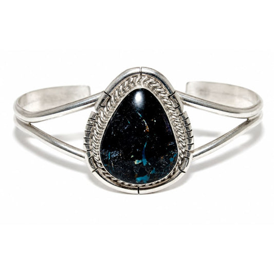 Navajo Blue Moon Turquoise Cuff Bracelet Sterling Silver D. Skeets