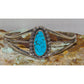 Navajo Kingman Turquoise Cuff Bracelet Sterling Silver Native Signed