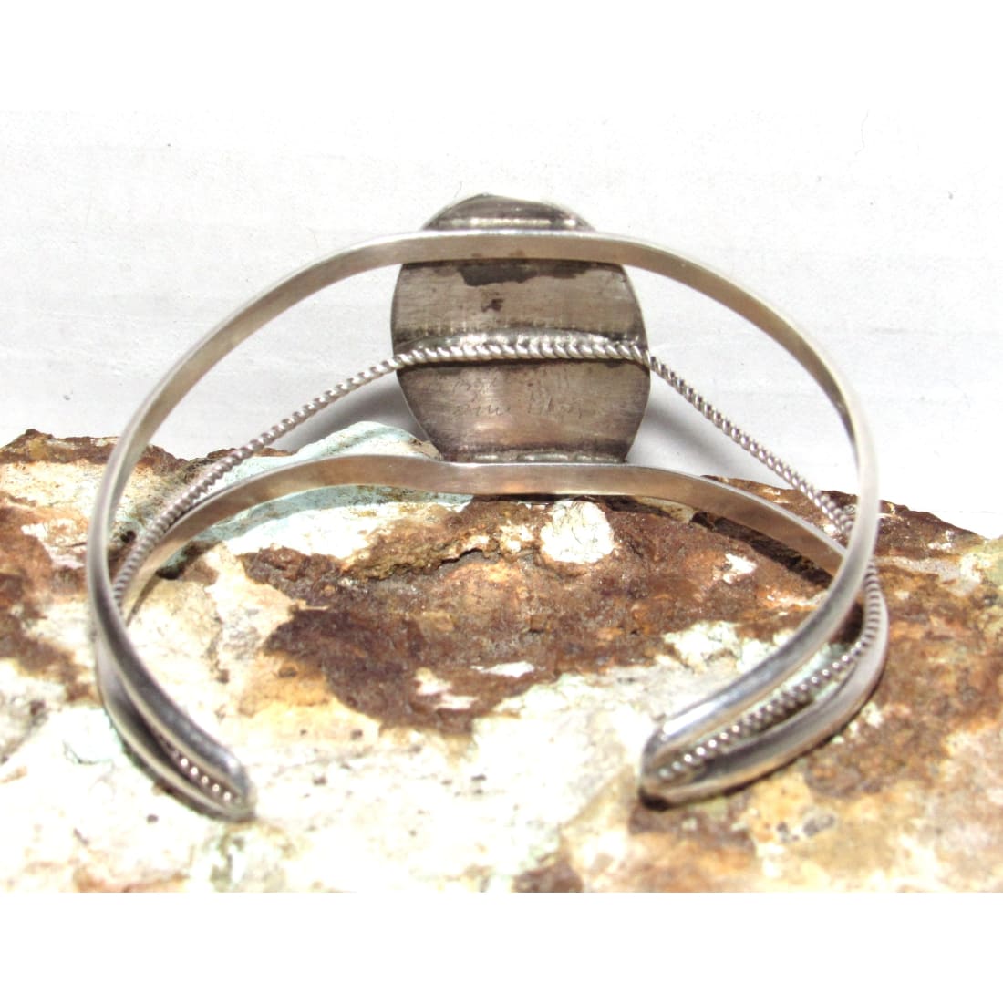 Vintage Zuni Inlay Blue Jay Cuff Bracelet Sammy & Esther Guardian Sterling Silver