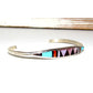 Zuni Inlay Turquoise Coral Bracelet Sterling Silver C. Weebothee Stacker