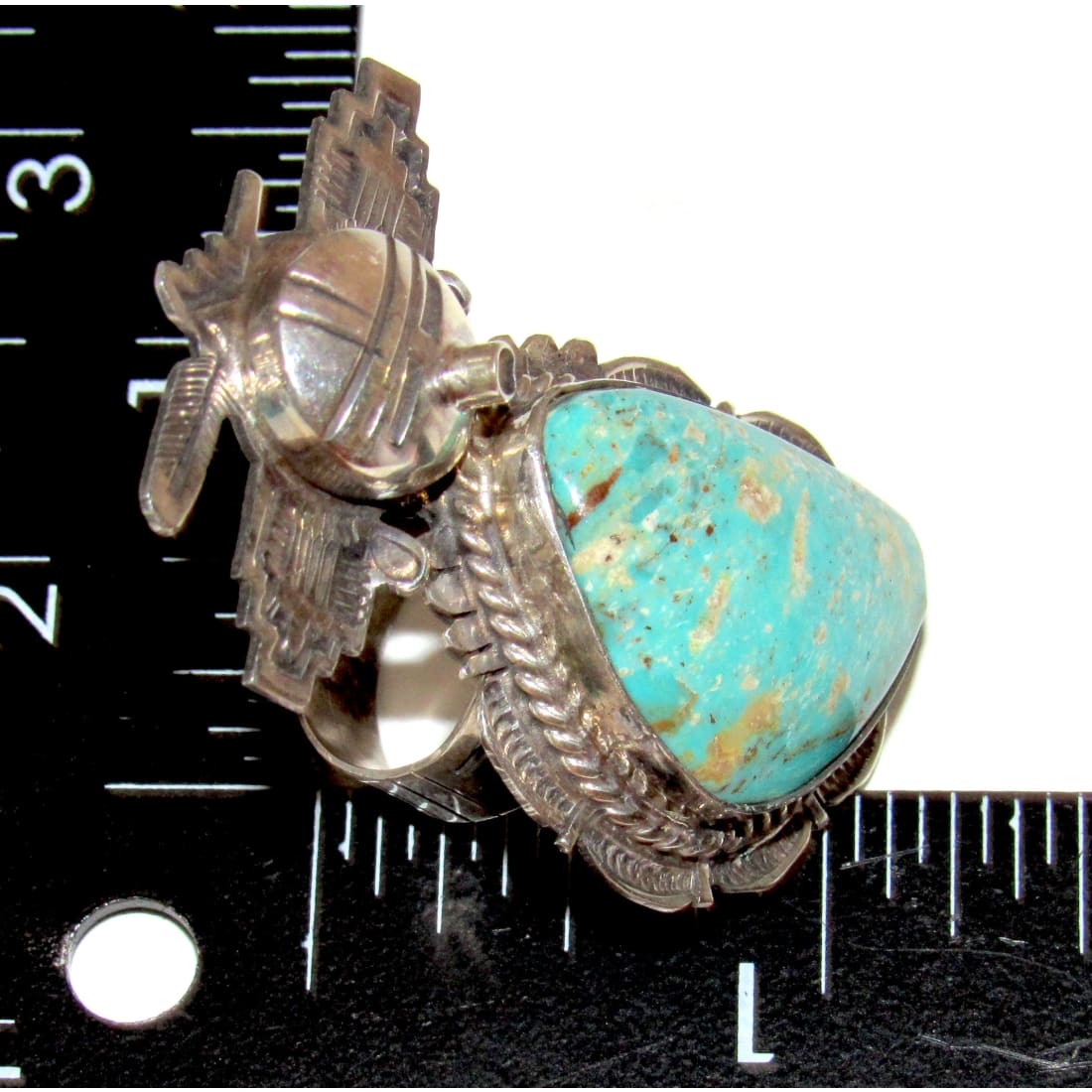 Navajo Butterfly Kachina Ring Sz 9 Royston Turquoise Sterling Bennie Ration Signed
