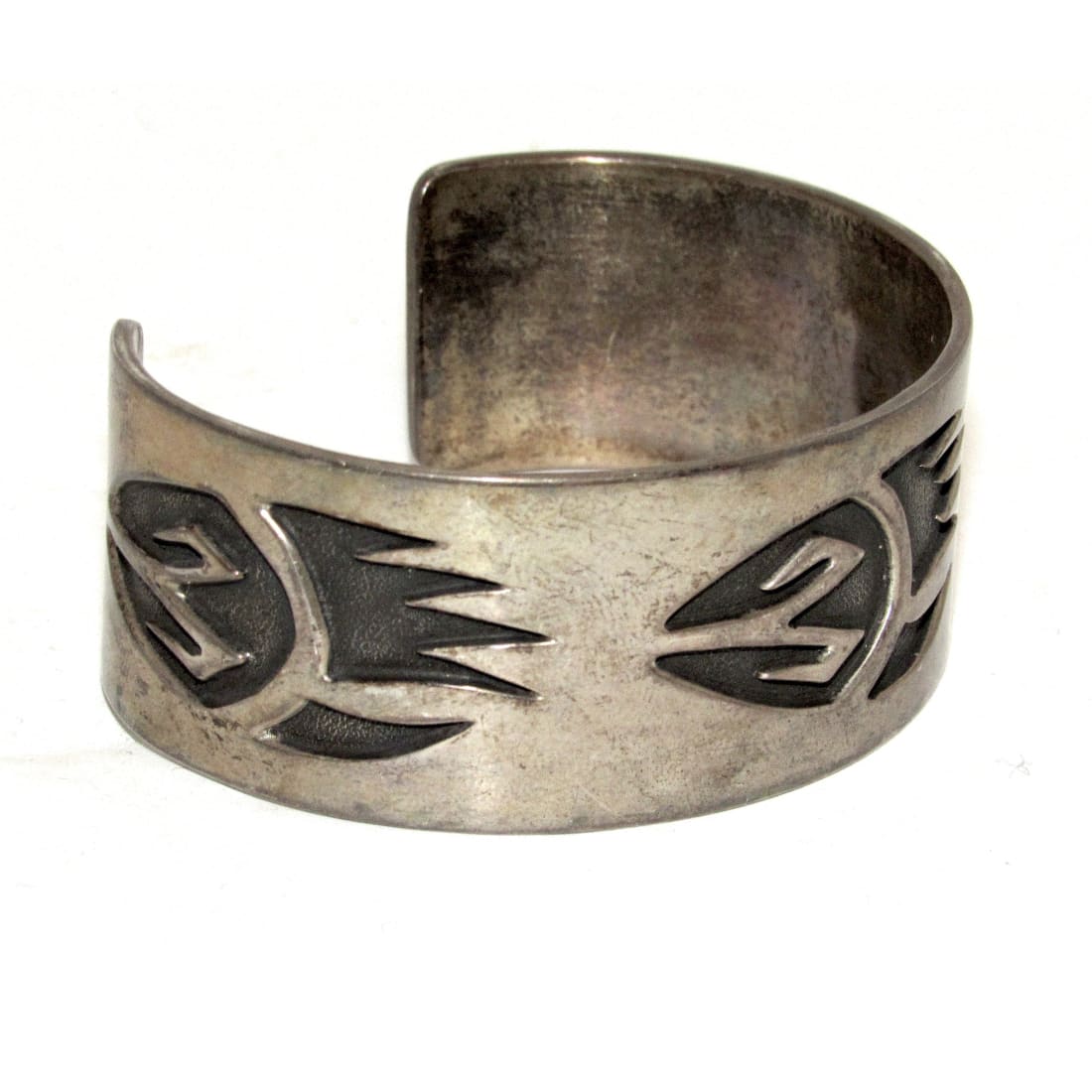 Vintage Navajo Sterling Silver Bear Paw Men Cuff Bracelet J Nelson 55g