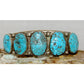 Vintage Navajo Spiderweb Kingman Turquoise Cuff Bracelet Sterling Silver