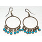 Vintage Zuni Snake Eye Turquoise Sterling Silver Dangle Earrings