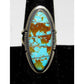 Navajo Number 8 Turquoise Inlay Ring Sz 7.5 Sterling Silver Steve Francisco