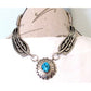 Vintage Navajo Sterling Silver Kingman Turquoise Necklace Navajo Pearls M. Begay