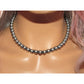 8mm Navajo Pearls Necklace Sterling Silver Choker Necklace 16"L