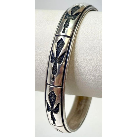 Vintage Navajo Tommy Singer Sterling Silver Stacker Cuff Bracelet