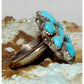 Navajo Blue Royston Turquoise Cluster Ring Sz 7 Sterling Silver M. Apachito