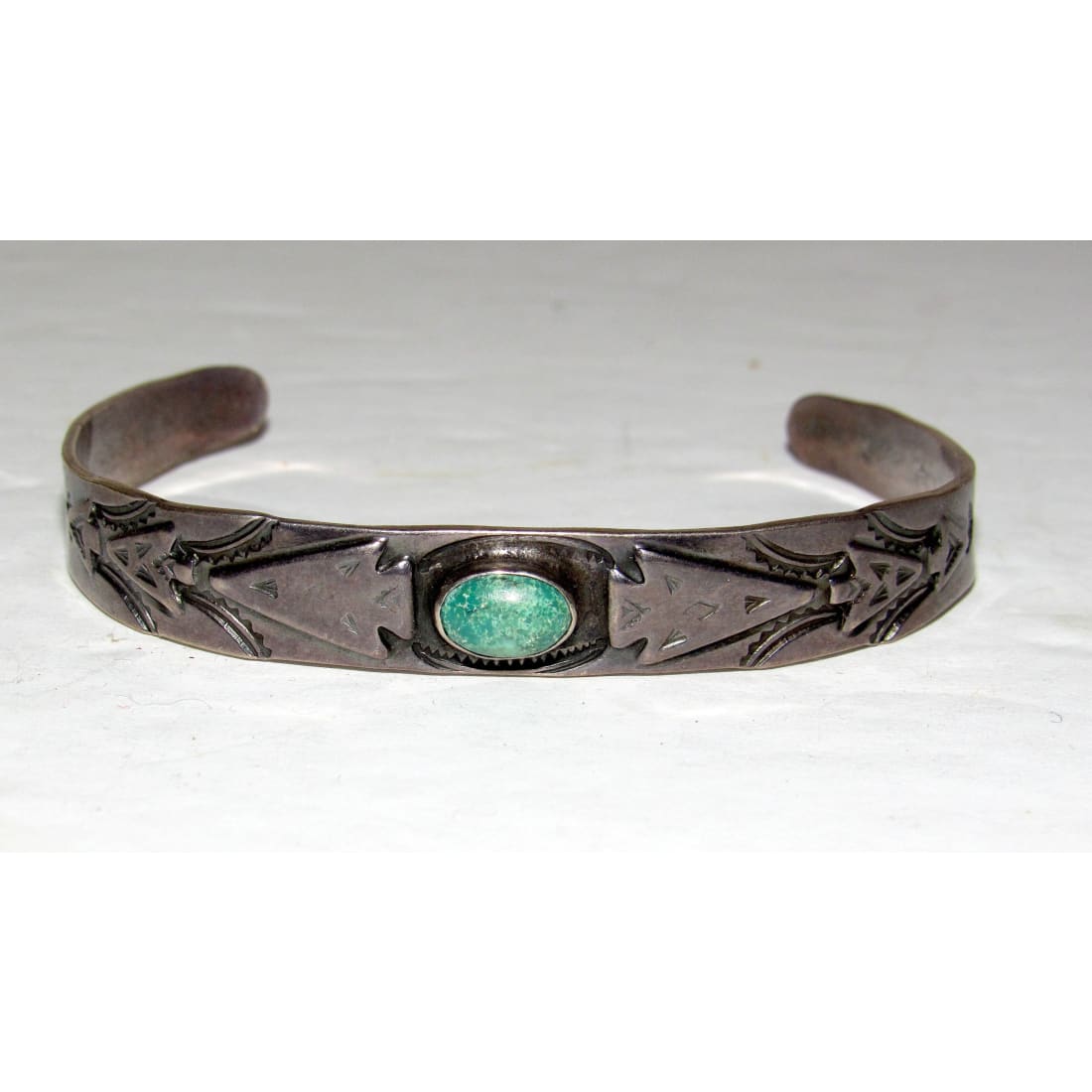 Fred Harvey Era Bracelet Navajo Sterling Turquoise Stacker Cuff Old Pawn