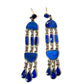 Vintage Taxco Mexico 980 Sterling Silver Lapis Lazuli Chandelier Earrings 3.25"