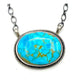 Navajo Blue Royston Turquoise Bar Necklace Sterling Silver A. Martinez