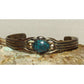 Vintage Navajo Spiderweb Kingman Turquoise Cuff Bracelet Sterling Silver Wilson Begay