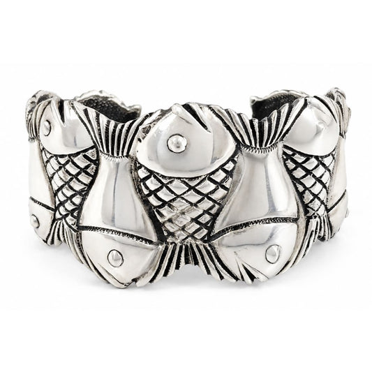 Vintage Taxco Mexico Fish Cuff Bracelet Sterling Silver - TM-90 Mexico, 62.5g