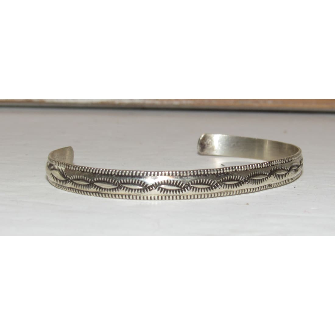 Navajo Sterling Silver Ingot Hand Stamped Stacker Cuff Bracelet Rob Cadman