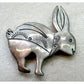 Vintage Navajo Mimbres Bunny Sterling Silver Brooch Pin Old Pawn