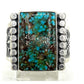 Navajo Spiderweb Kingman Turquoise Ring Sz 10 Sterling Silver Sam Yellowhorse