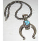 Navajo Golden Hills Turquoise Naja Necklace Squash Blossom Sterling Signed