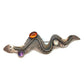 Vintage Southwestern Sterling Silver Multi-Stone Snake Brooch