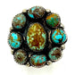Navajo Number 8 Turquoise Cluster Ring Sterling Silver Sz 8 J Begay
