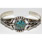 Navajo Number 8 Turquoise Stacker Cuff Sterling Hand Etched Bracelet B. Platero